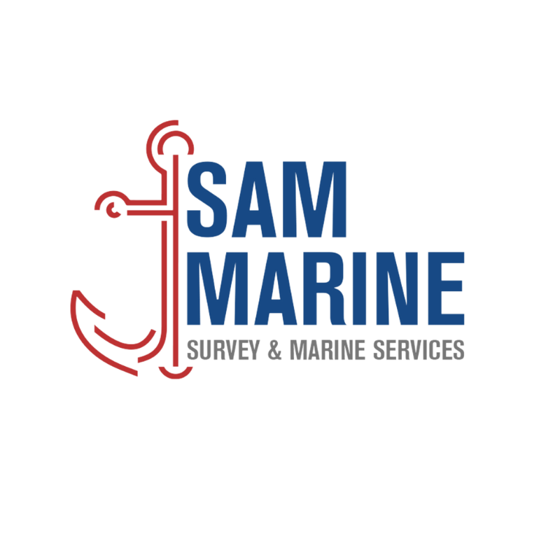 Beyaz arka plan üzerinde Sam Marine logosu